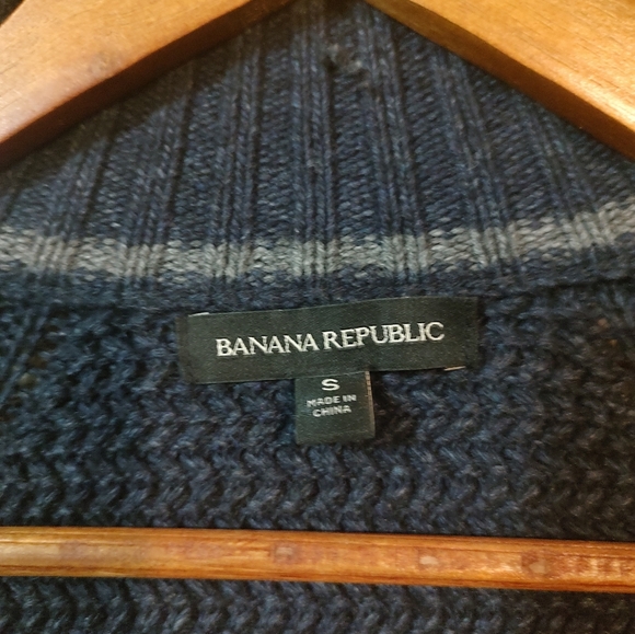 Banana Republic Men's Button up Sweater Small Navy Blue - Picture 2 of 12